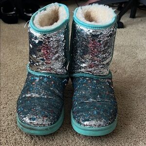 UGG Sequin Boots - Silver and Teal